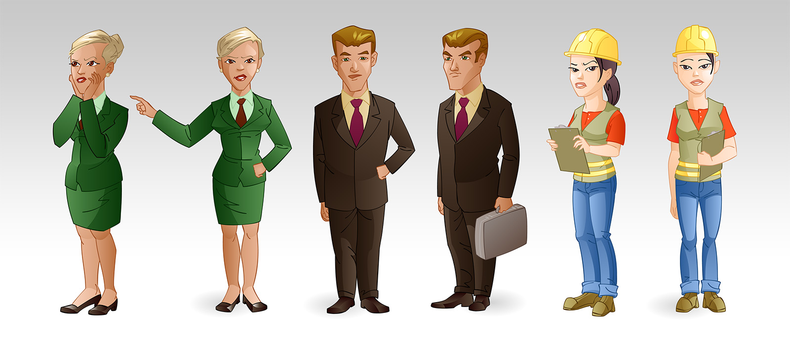 business professional e-learning vector character illustrations