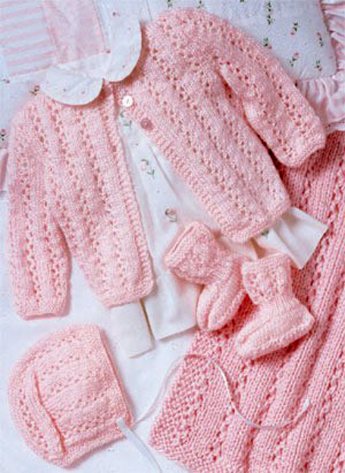 Beautiful Skills Crochet Knitting Quilting Perfectly Pink Layette