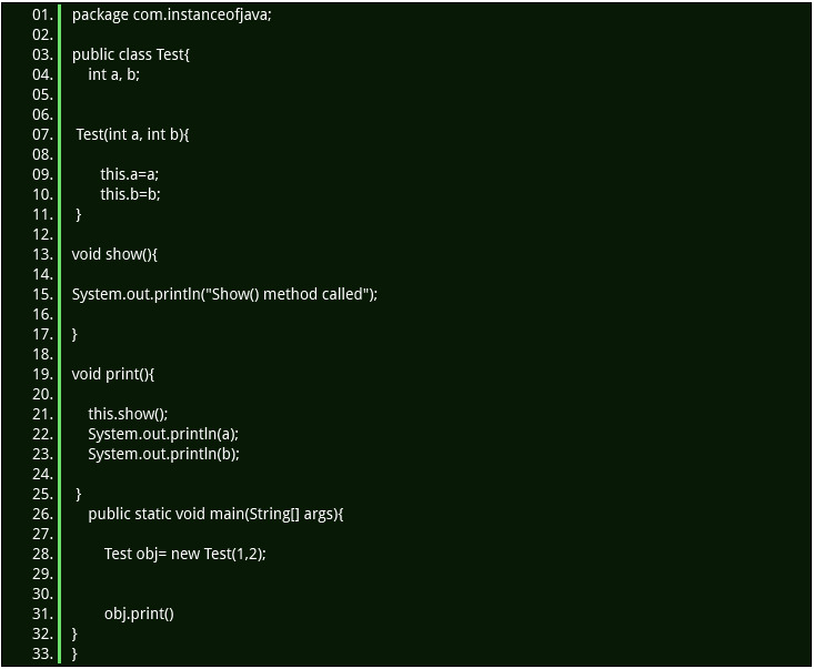 java programming on this keyword