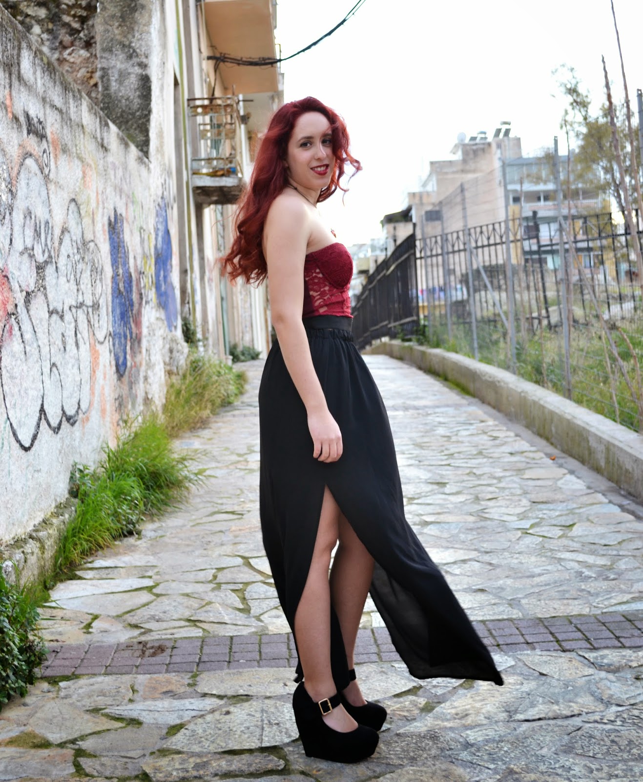 Anna ,Keni,redhead, spotlights on the redhead,fashion,model,blogger, BSB, migato, clothes, outfit, valentine's day,night,