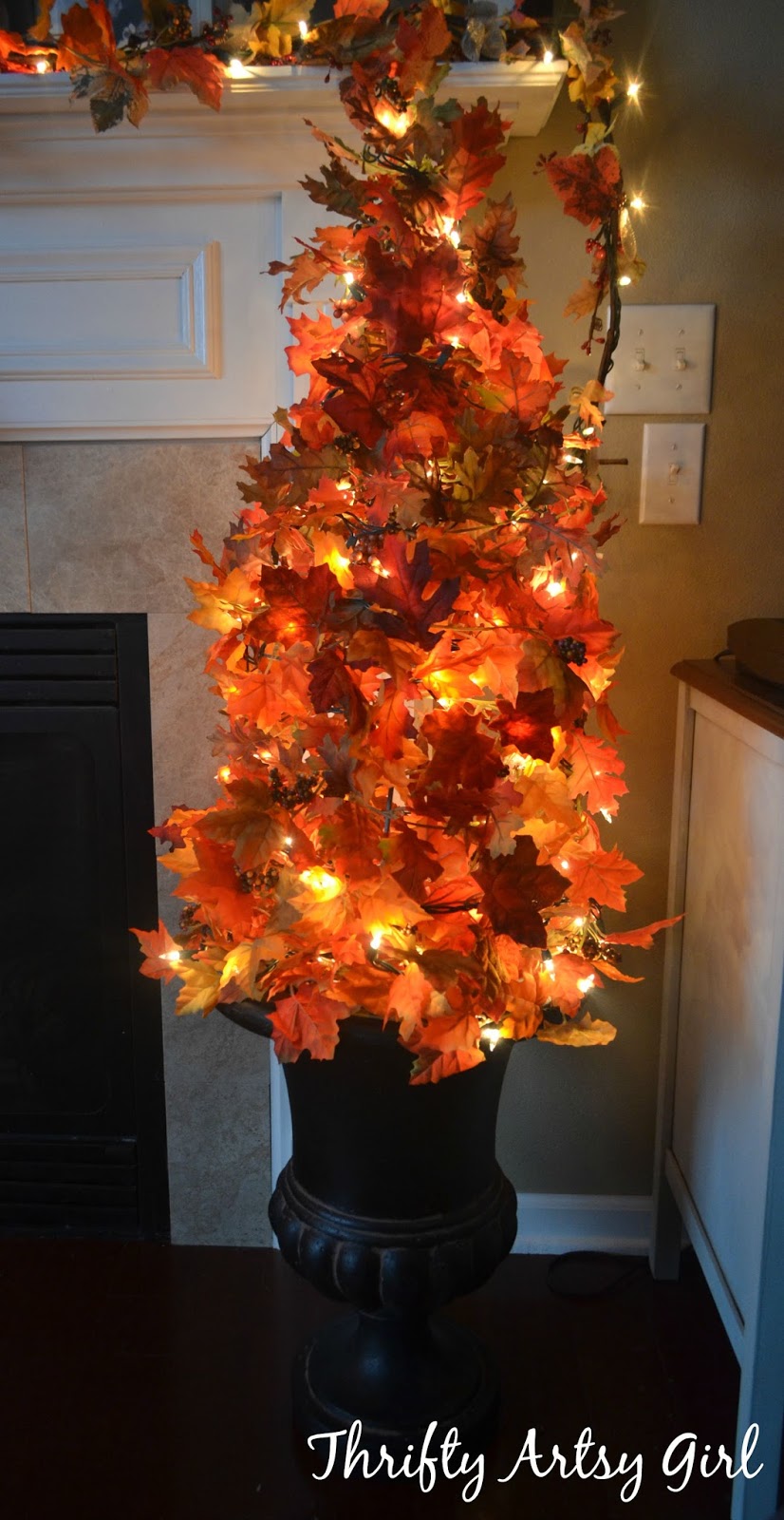 Thrifty Artsy Girl: Easy DIY Fall Leaves Potted Topiary ...