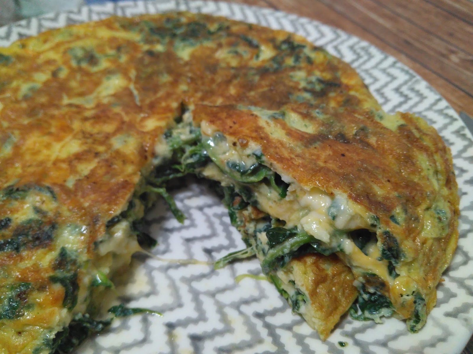Tortilla de espinacas y queso Andreíta come de todo