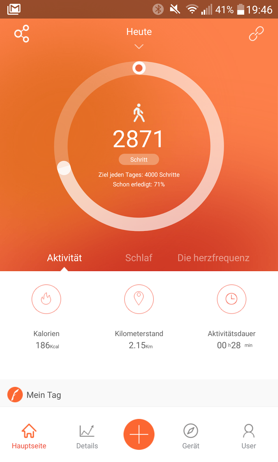 Stepmex log Fitness Tracker Runme ID107Plus HR mit Pulsmesser und