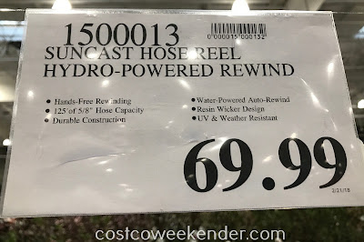 Deal for the Suncast AquaWinder Hydro-Powered Rewind Hose Reel at Costco