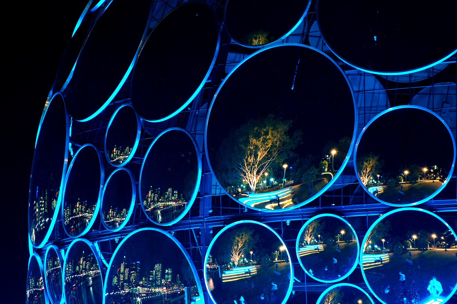 Brisbane Daily Photo Mirror Ball At Night