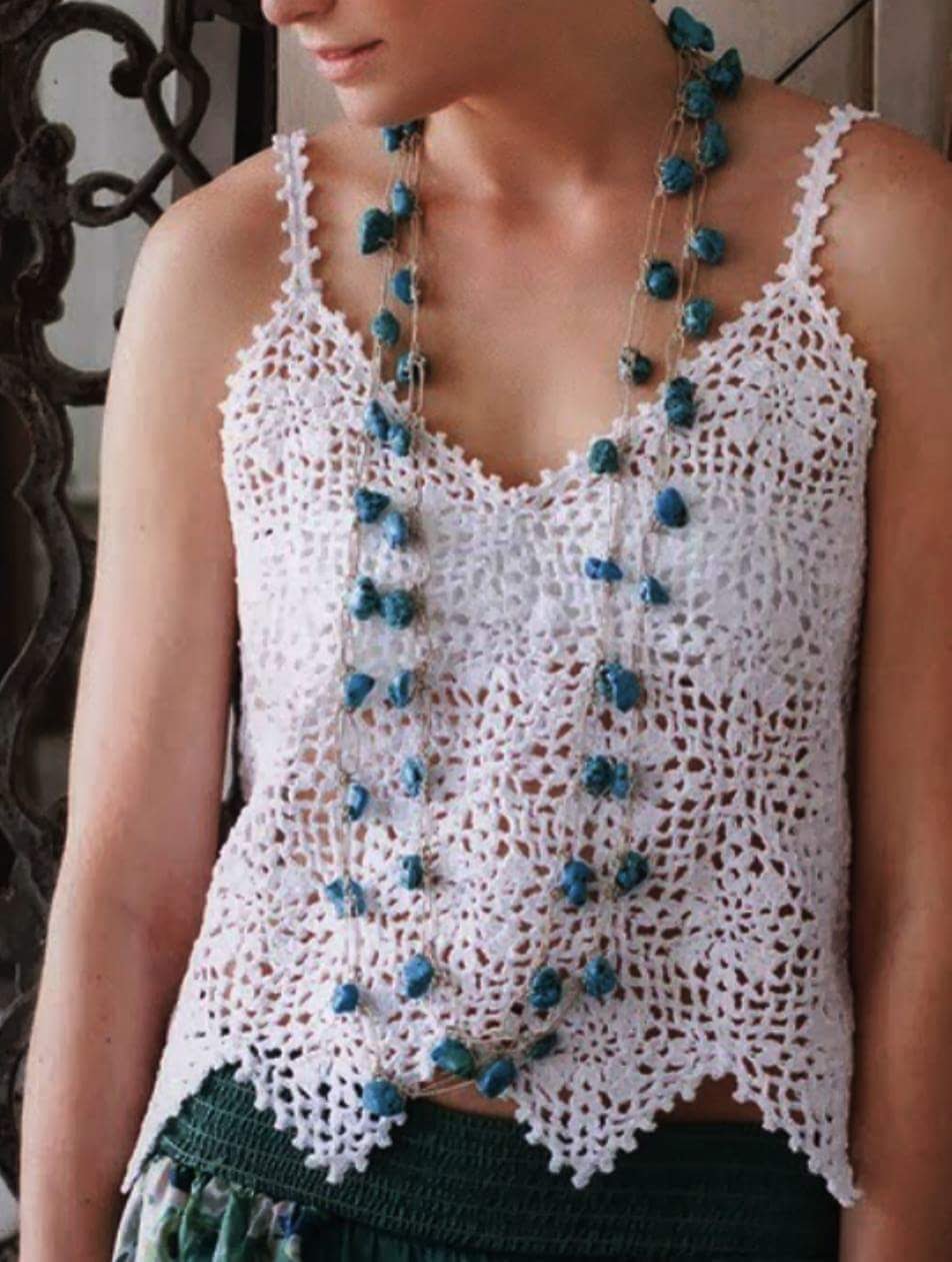 Blusa de crochê fácil de tirinhas