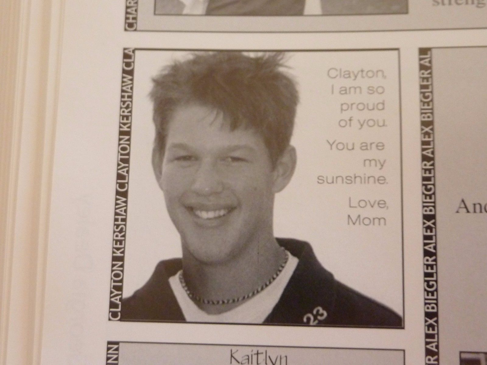 Dodgers Blue Heaven: When the Majors was Only a Glimmer in his Eye - Clayton  Kershaw's High School Yearbooks