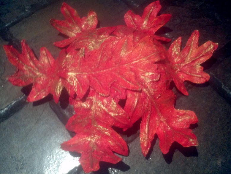 Crafty little Beanut! More Papier Mache leaf bowls