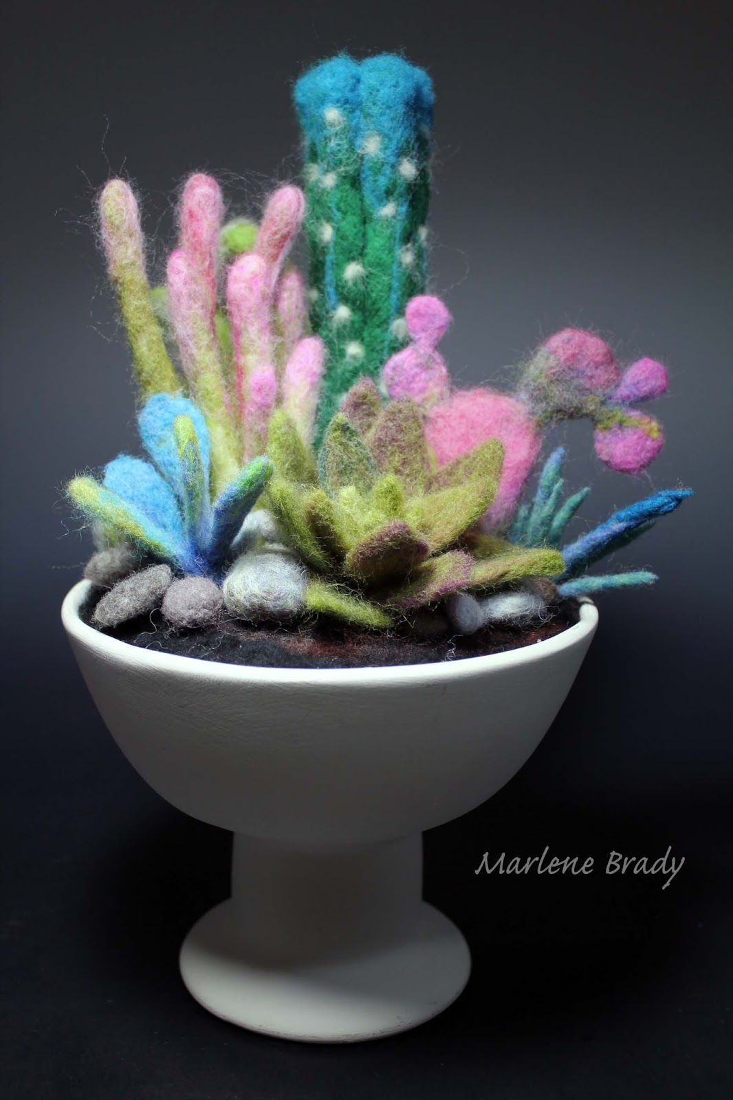 Marlene Brady Needle Felted Dish Garden