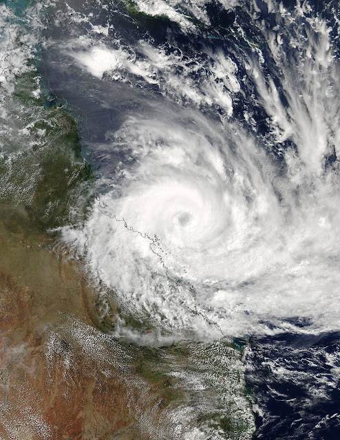 Cyclone Debbie hits Queensland a once-in-a-hundred year event!  Debbie.a2017086.0350.1km