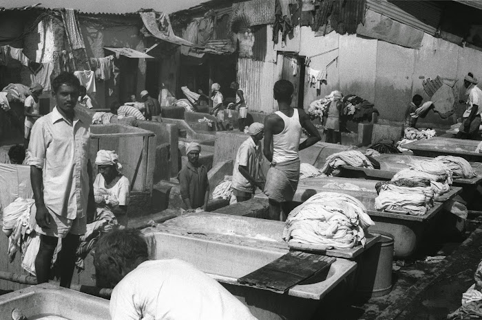 Mumbai, blanchisseurs, Dhobi, Malabar Hill, © L. Gigout, 1991
