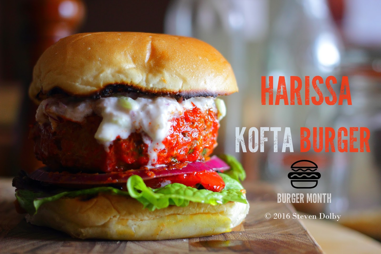 Harissa Lamb Kofta Burger by Steven Dolby