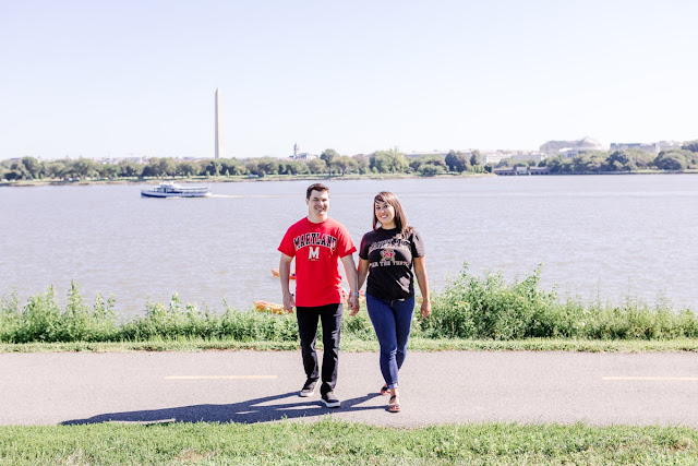 Summer Sunrise Engagement Session at the Lincoln Memorial photographed by Heather Ryan Photography