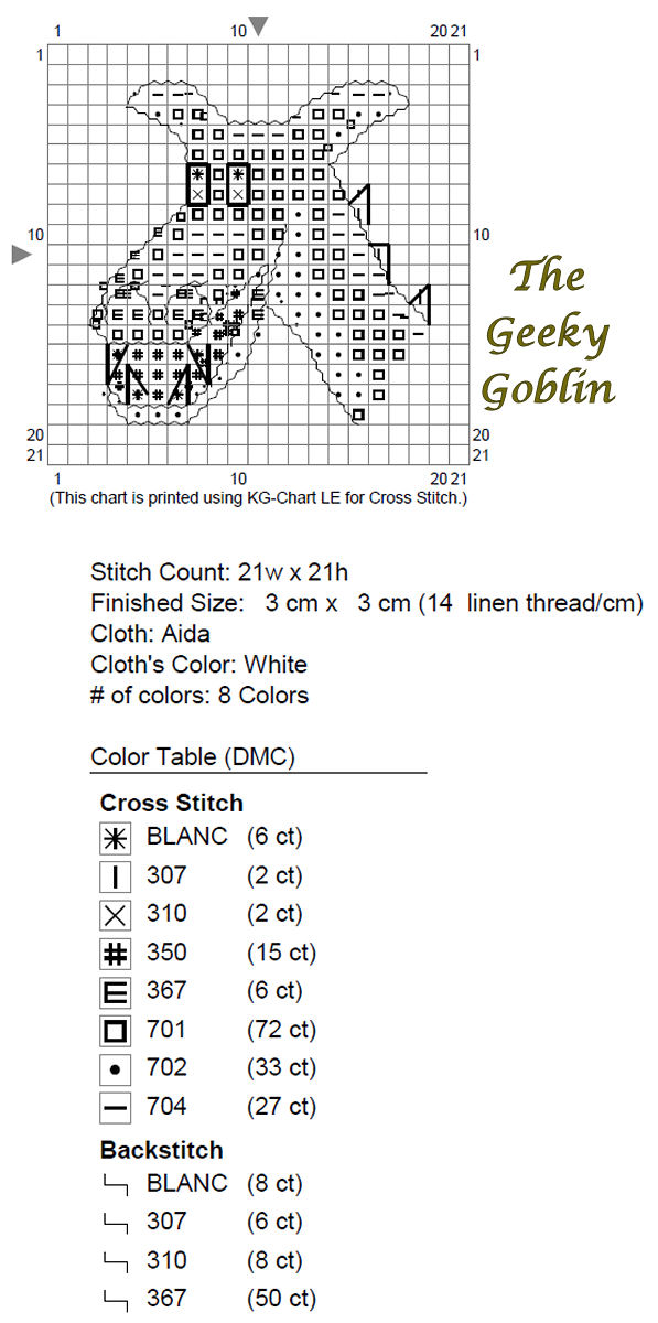 The Geeky Goblin: Free dragon cross stitch pattern