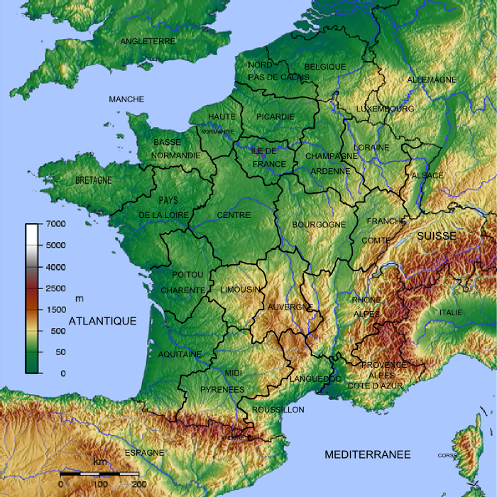 France Geographic Map - Free Printable Maps