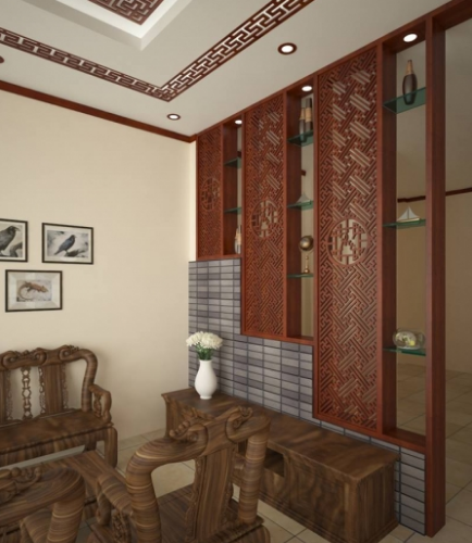 Vách ngăn gỗ cnc cầu thang đẹp 