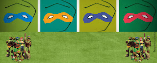 Tortugas Ninja: Invitaciones, Imprimibles para Fiestas y Etiquetas para Candy Bar para Imprimir Gratis. Esta es otra etiqueta para golosinas. Pones la leyenda que quieras, la doblas por la línea horizontal de en medio y engrapas a la bolsa.