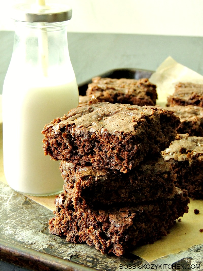 These brownies are cakey and gooey all at the same time, which pretty much makes the the best brownies ever! From www.bobbiskozykitchen.com