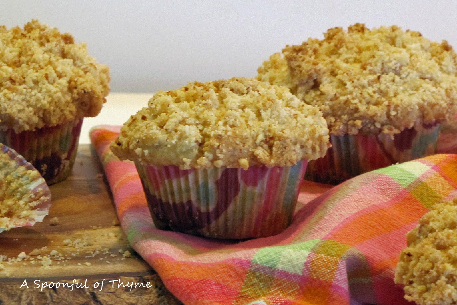 Rhubarb Muffins with Almond Streusel Topping