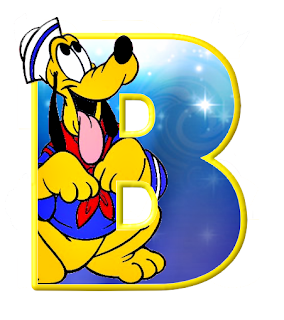 Alfabeto de personajes Disney con letras grandes B Pluto. 
