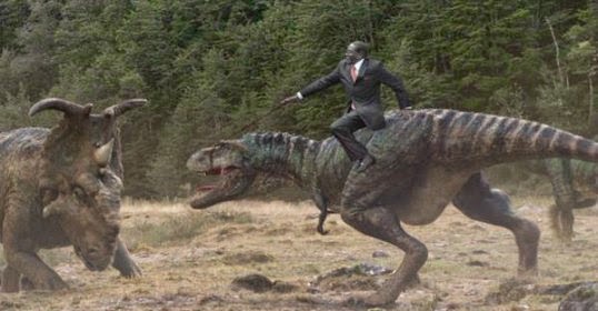 Mugabe takes on dinosaurs with his fall on Trex via geniushowto.blogspot.com #MugabeFalls memes