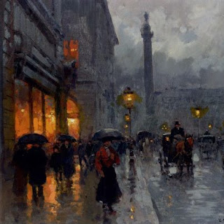 Il quadro di cortes: Place Vendome sotto la pioggia