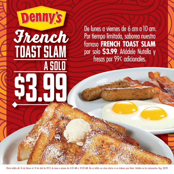Ahorros Diarios Usando Cupones French Toast Slam 3.99