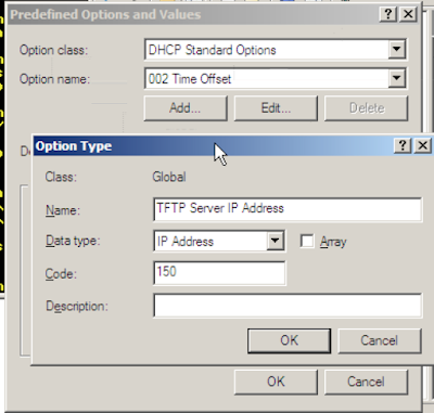 Microsoft AD DHCP option 150