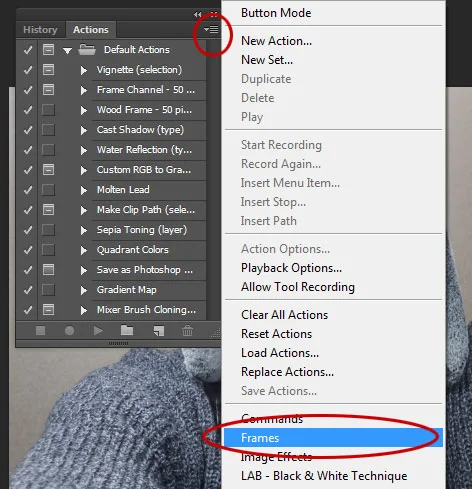 PhotoEffect: Adding Frame To A Photo Using Photoshop Action