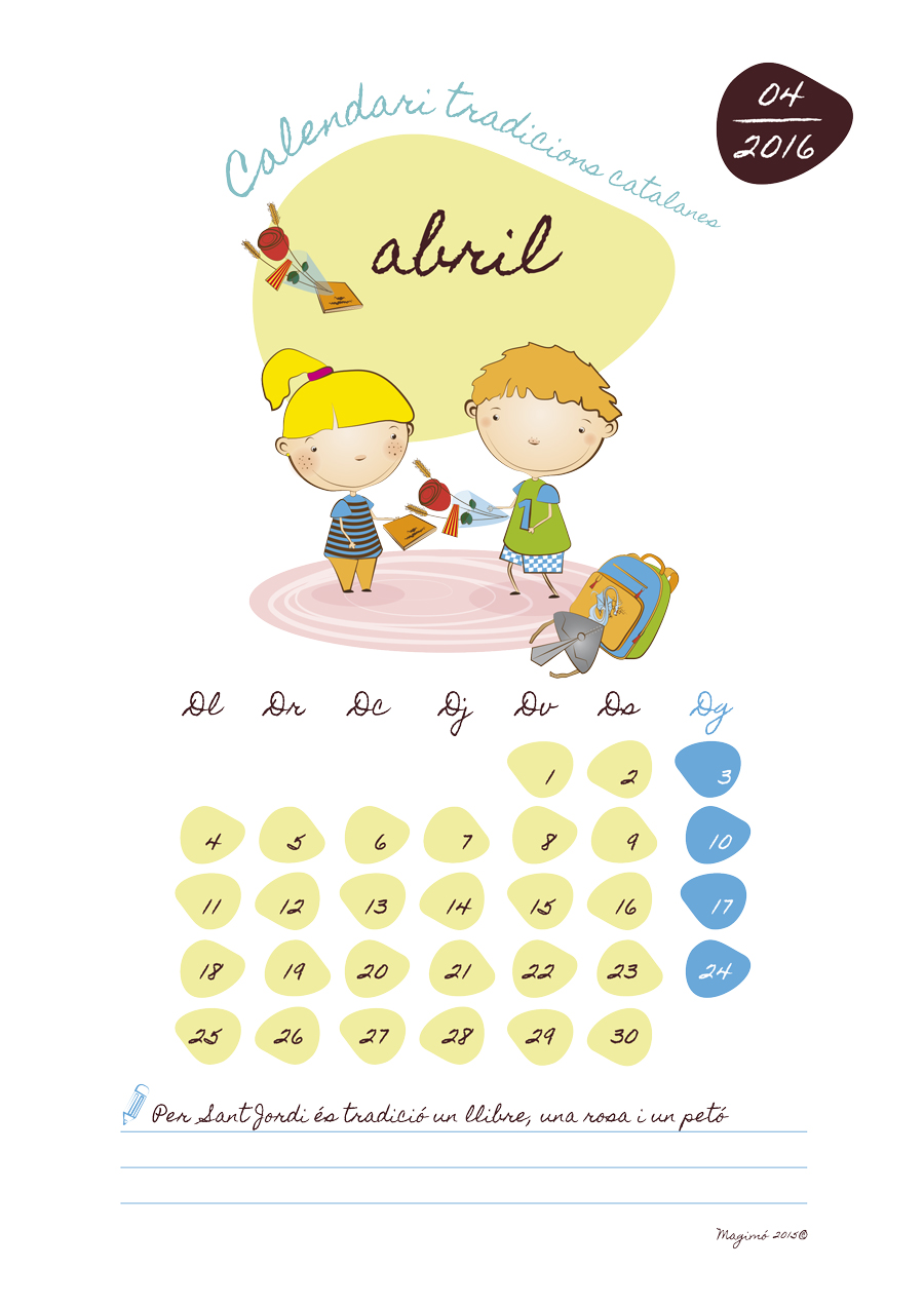 Calendari Tradicions Catalanes 2016 - ABRIL @magimodisseny
