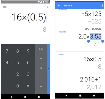 Stock Android Google calculator