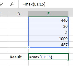 Maximum Formula With Example