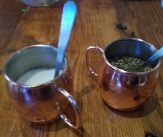 Unique salt and pepper cups from Samantha's, July 2018