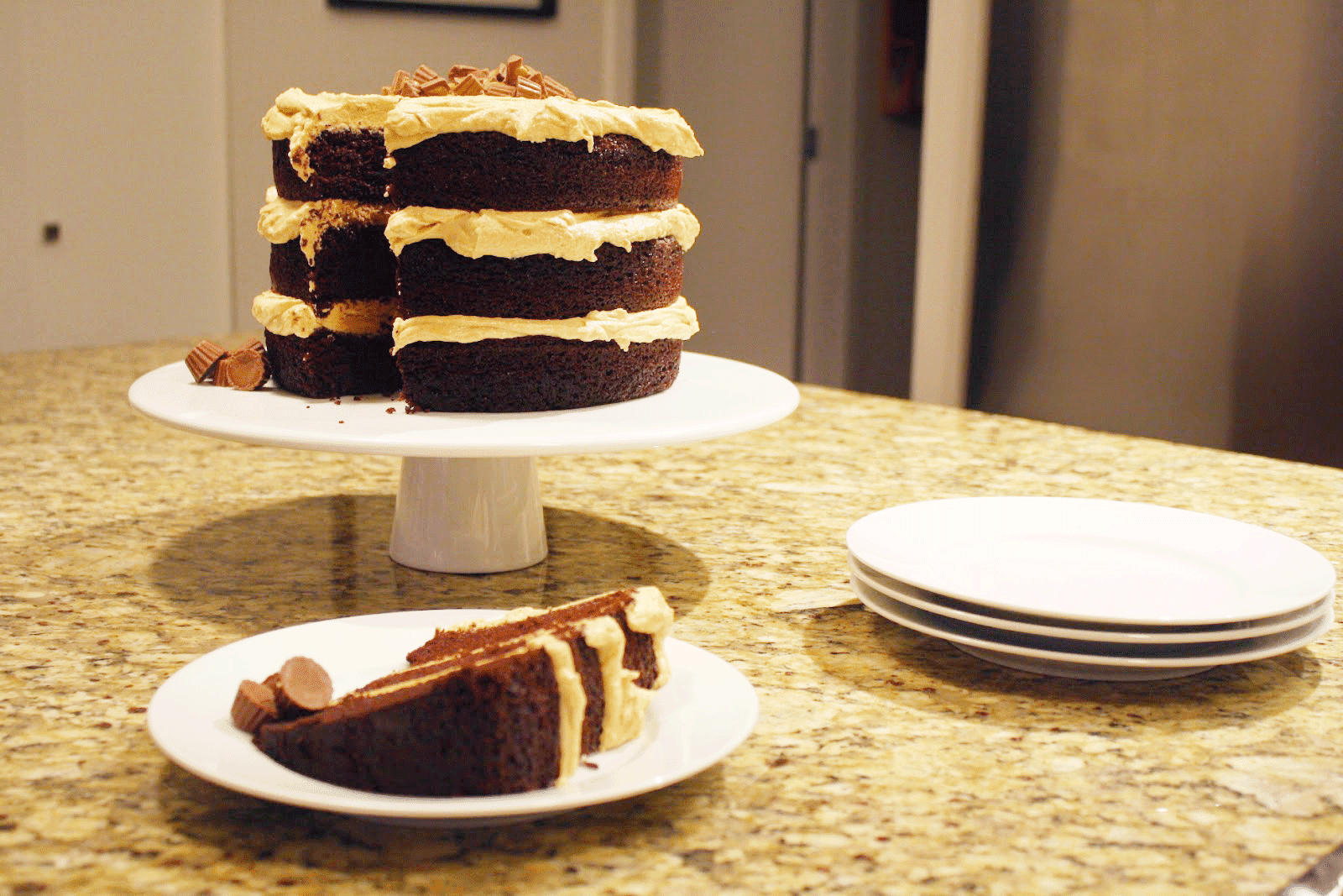 A slice of cake on a plate