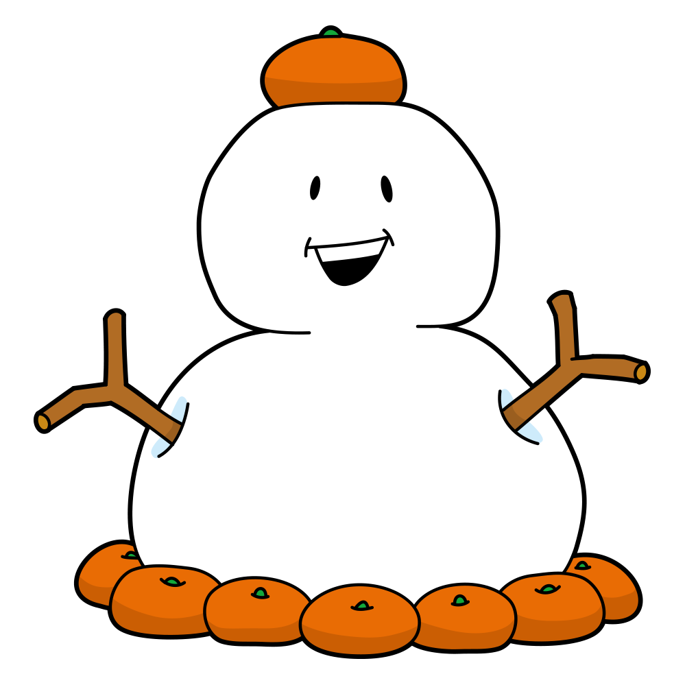 みかんと雪だるま