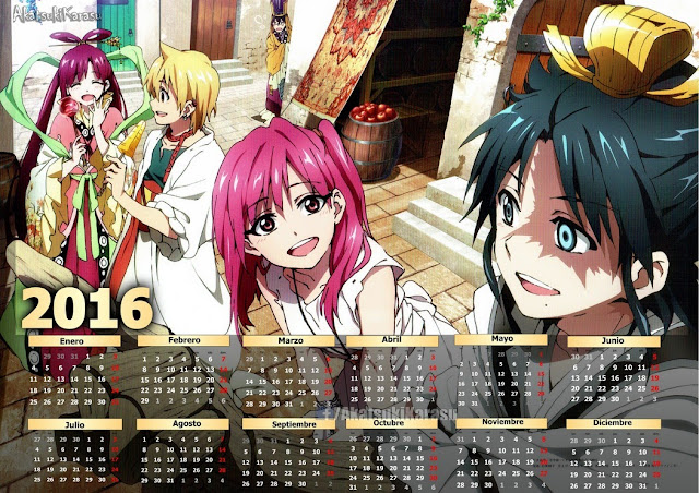 calendario 2016 anime magi