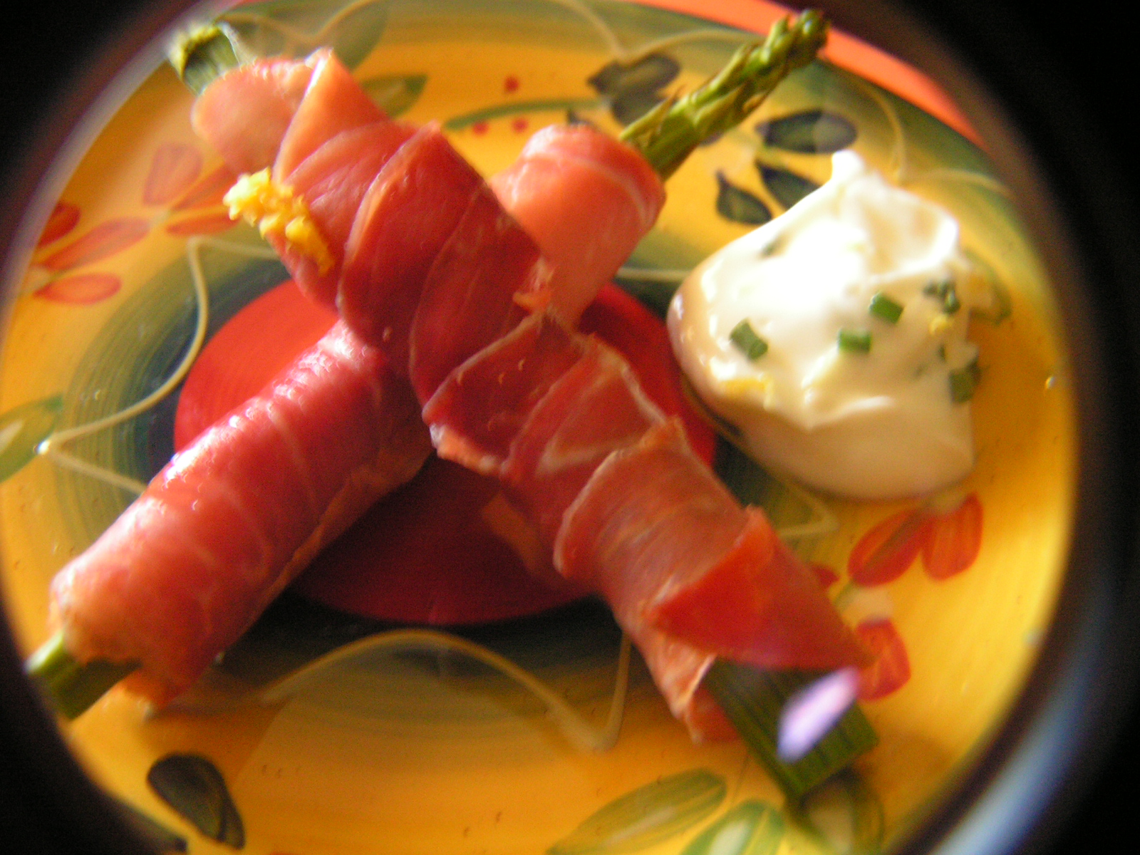 Softer Side of Me Prosciuttowrapped Asparagus with Lemon Mayo