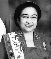 Foto Megawati Soekarnoputri hitam putih
