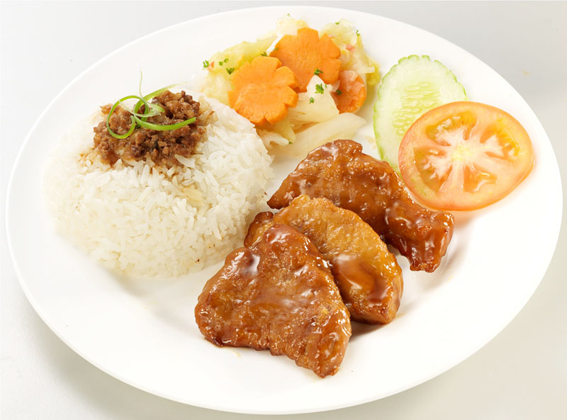 Taiwan Recipe Pearl Point Deep Fried Honey Pork Rice 蜜汁排骨饭