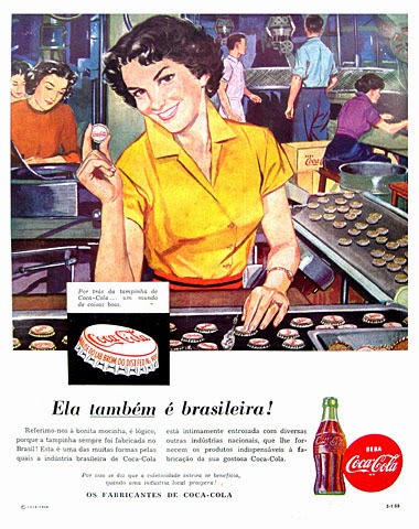 Propaganda brasileira da Coca-Cola nos anos 50.