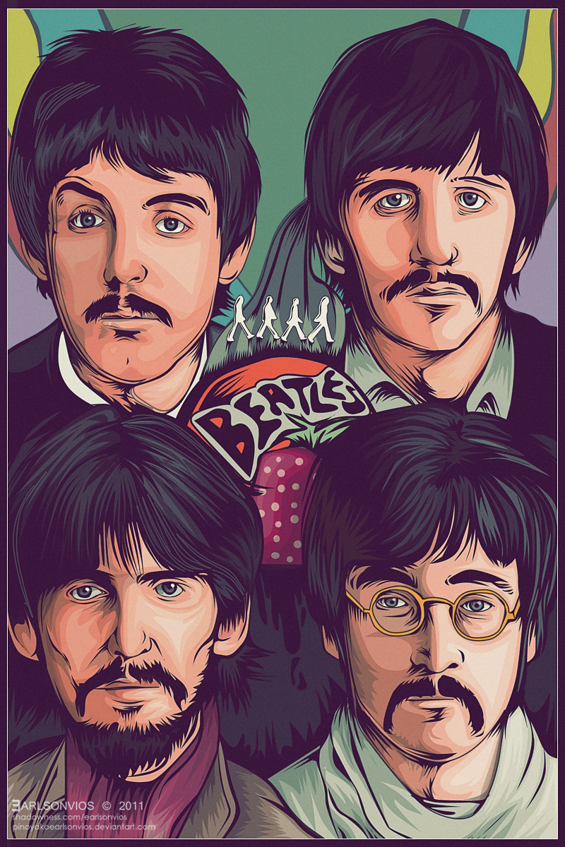 Cartoon Pictures of The Beatles