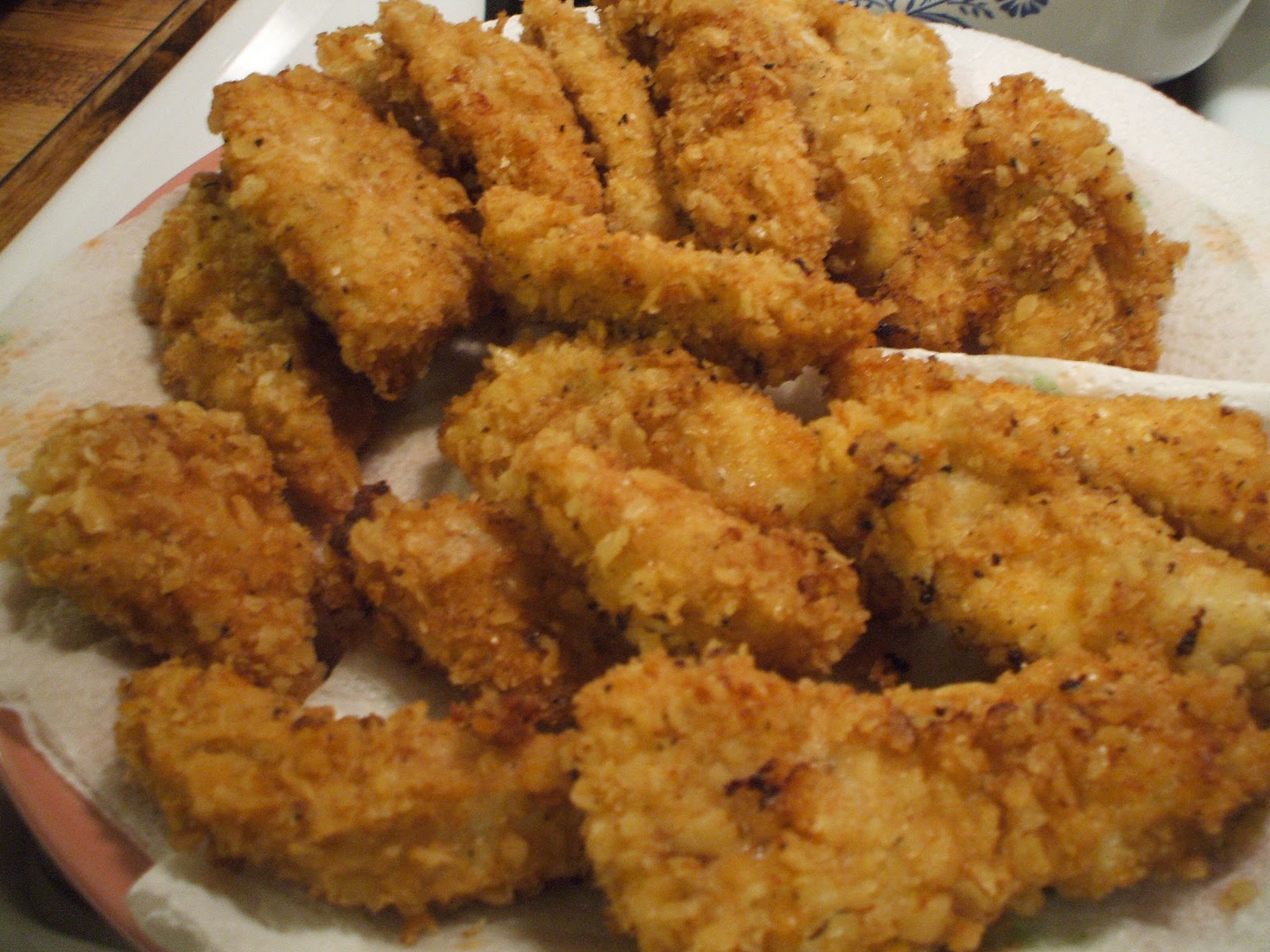 Gray Cardigan Fried Chicken Strips