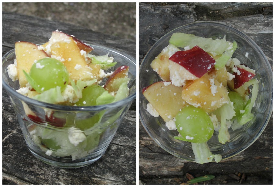 Ensalada de manazana y uva.