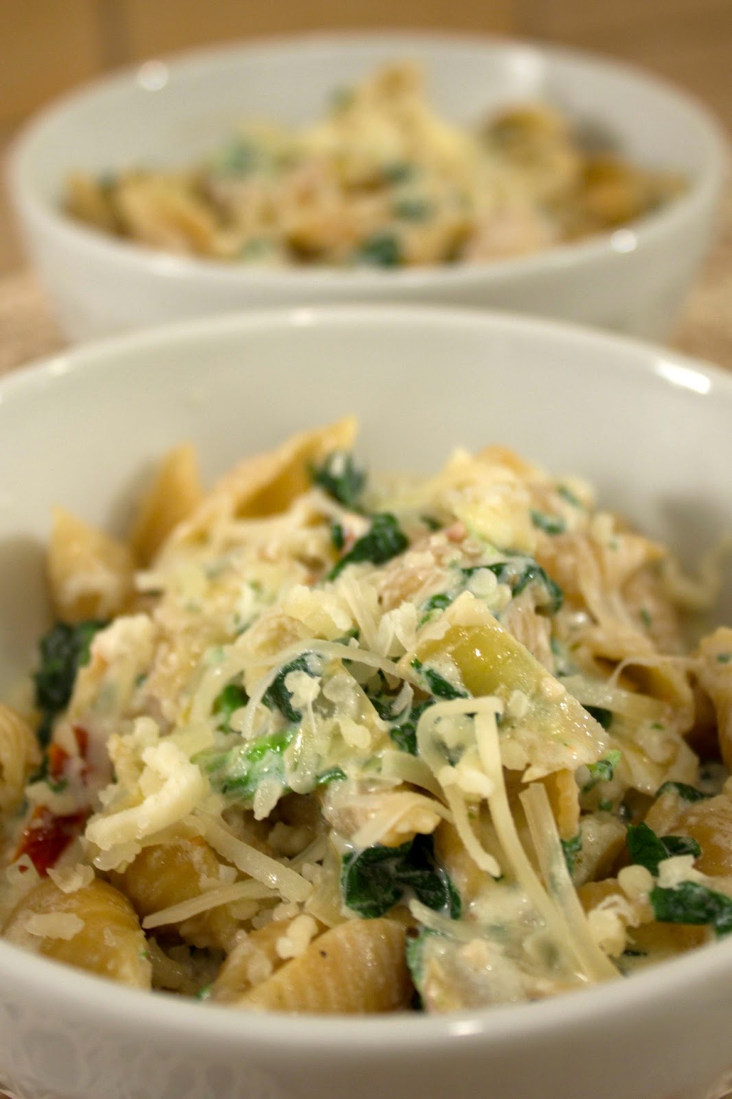 Munched Spinach Artichoke Dip Pasta