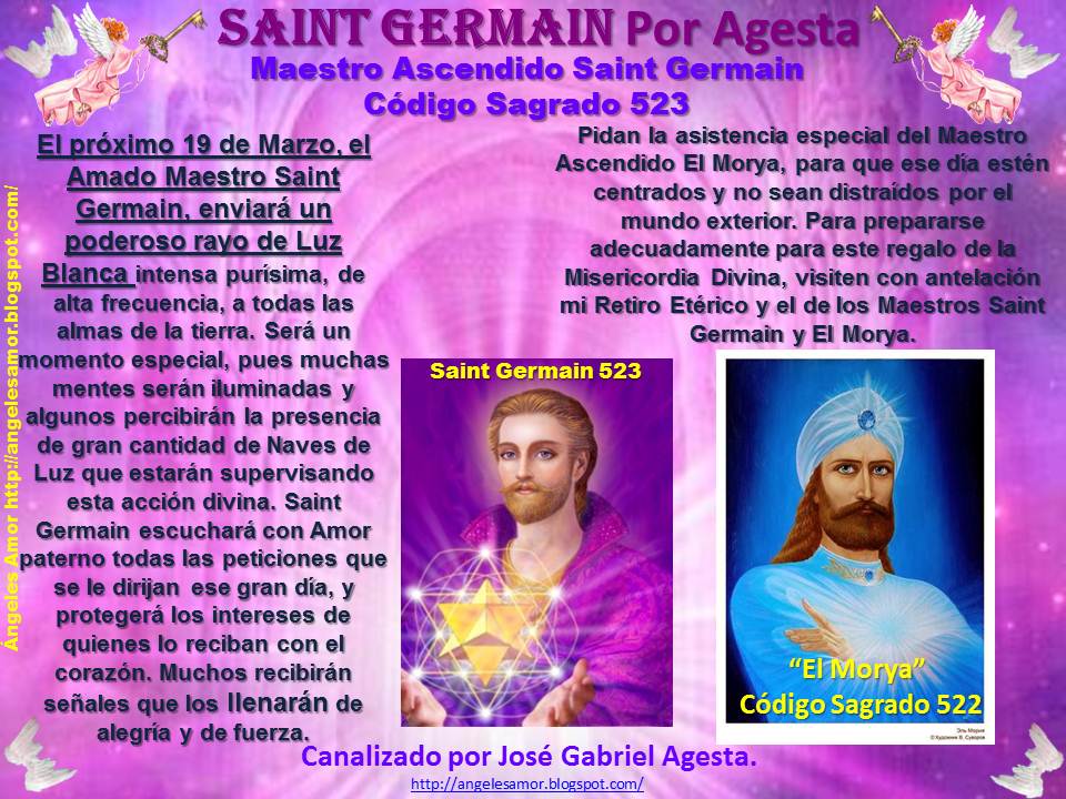 Ángeles Amor MENSAJE DEL MAESTRO SAINT GERMAIN, canalizado por José
