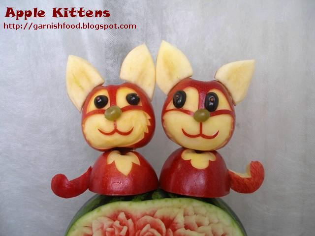 GarnishFoodBlog - Fruit Carving Arrangements and Food Garnishes: Cats