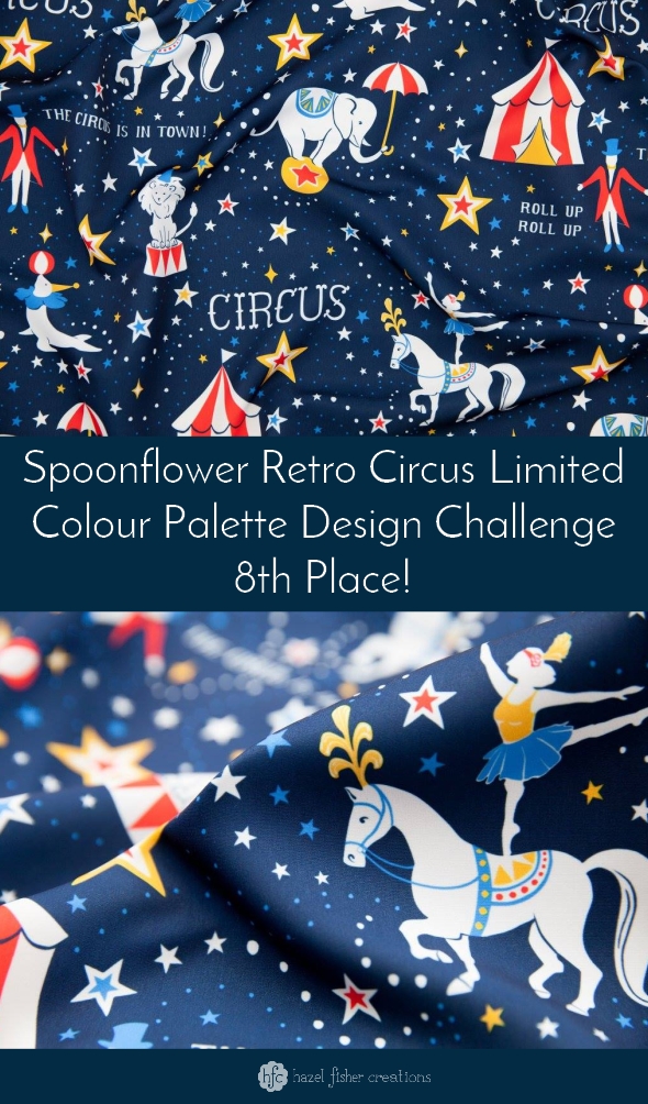 Retro Circus fabric design by Hazel Fisher Creations, Placed 8th in Spoonflower's design challenge Retro Circus fabric design by Hazel Fisher Creations, Placed 8th in Spoonflower's design challenge