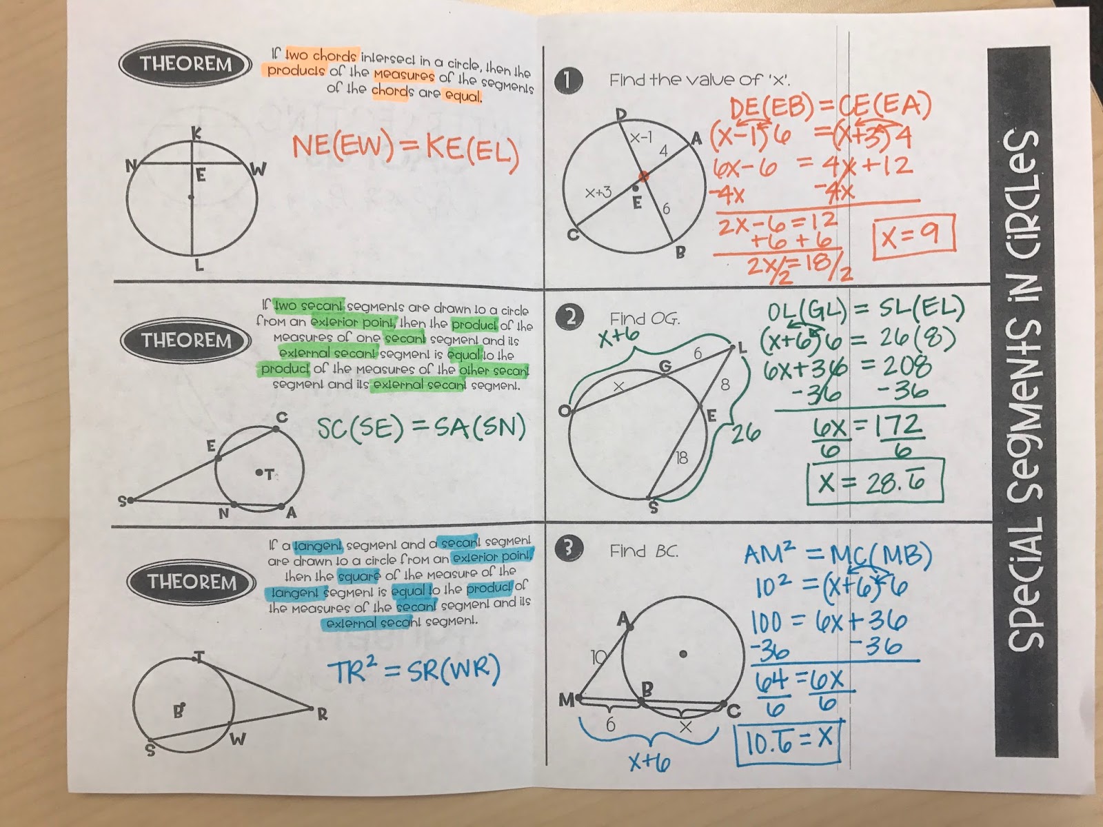 Segments in Circles | Mrs. Newell's Math
