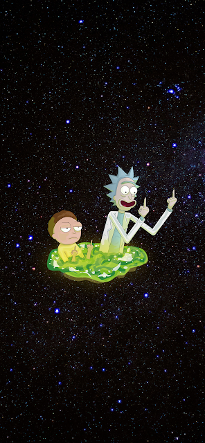Rick and Morty in the cosmos wallpaper