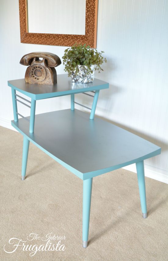 Mid-Century Modern Faux Tin Table Makeover